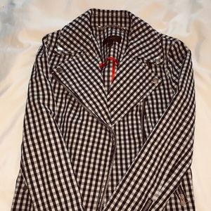 JCrew Gingham Moto Jacket